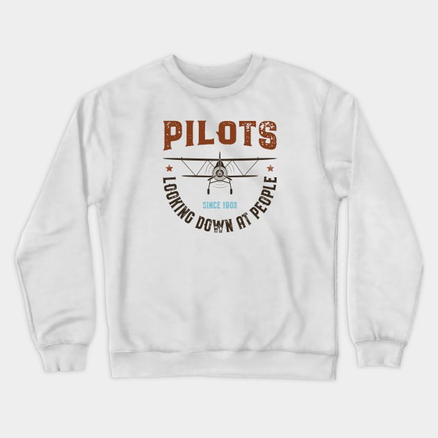 Pilots Looking Down at People Crewneck Sweatshirt by p308nx